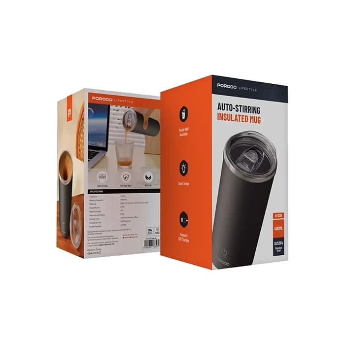 تراول ماگ همزن مغناطیسی پرودو مدل Auto Stirring 400ml Black — تصویر ۴