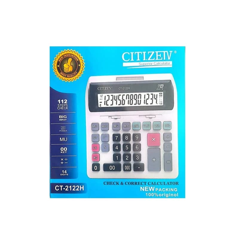 ماشین حساب رومیزی سیتیزو مدل CT-2122H — تصویر ۳