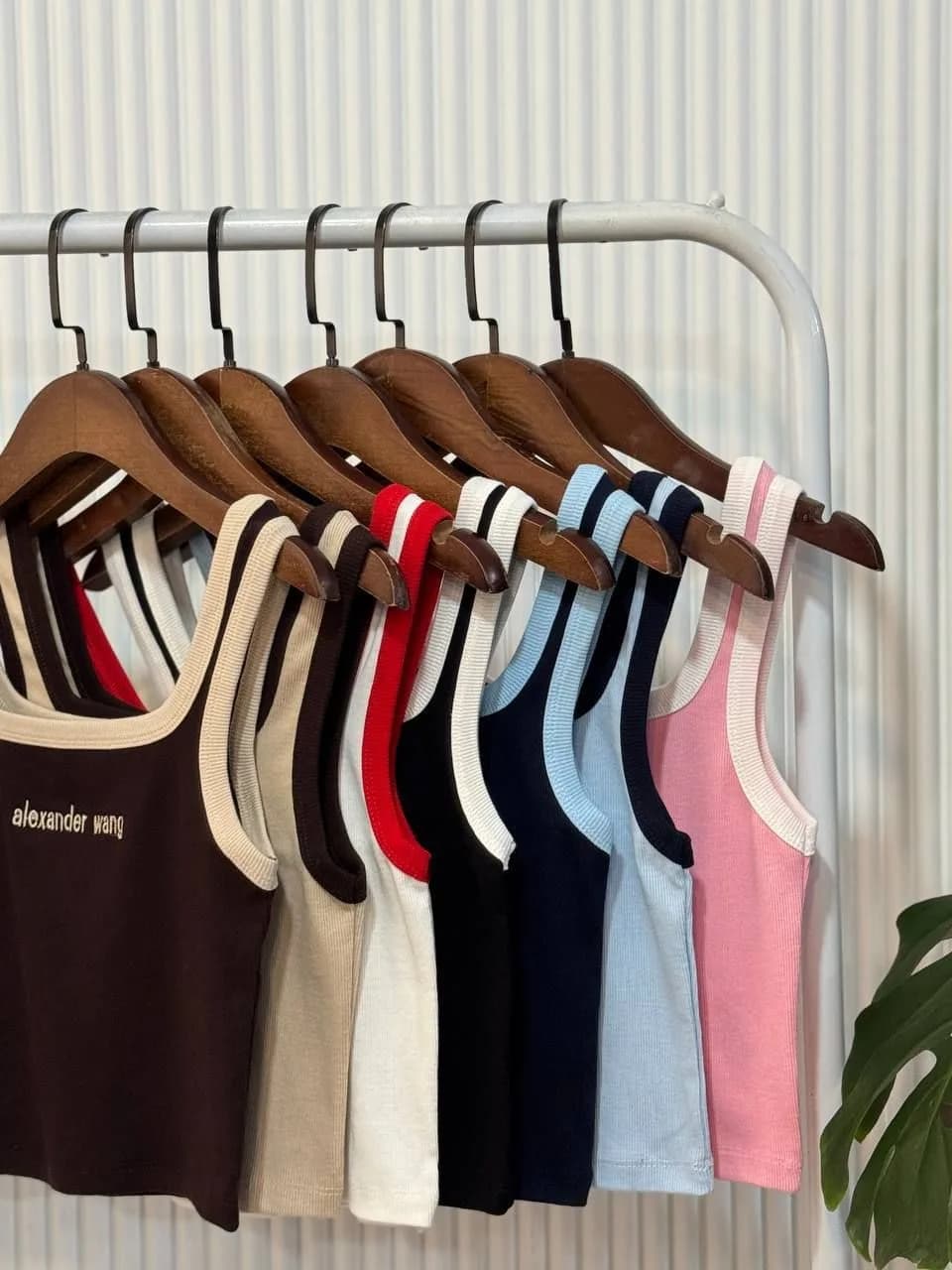 تاپ یقه خشتی پنبه کبریتی قد 45 فری سایز مدل Alexander Wang