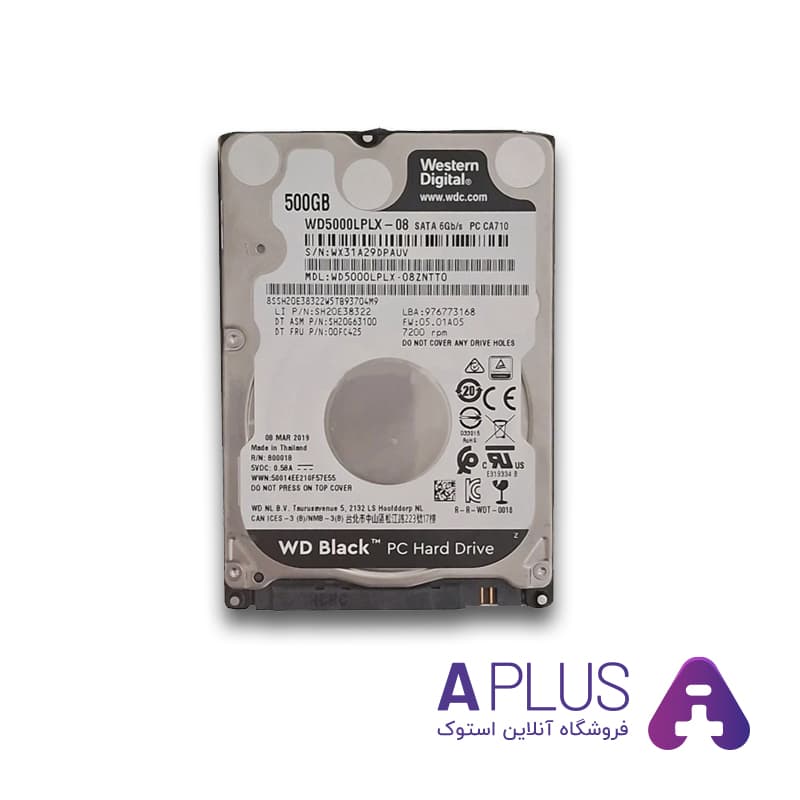 هارد لپ تاپ اسلیم وسترن دیجیتال مشکی HDD Laptop WD Slim Black 500GB Sata 7200 RPM