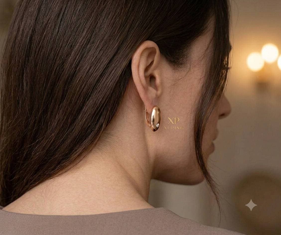 گوشواره آینه ای نگینی ژوپینگ