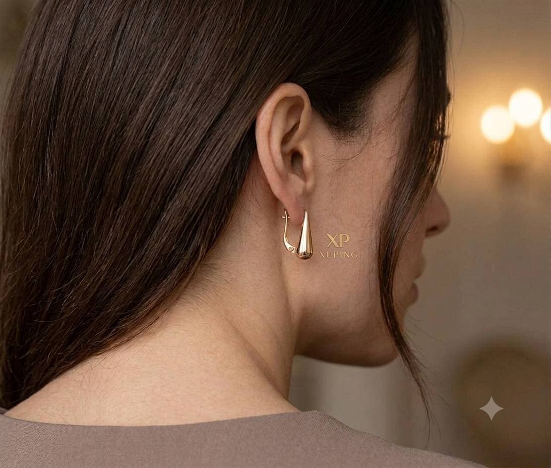 گوشواره طرح طلا آینه ای ژوپینگ