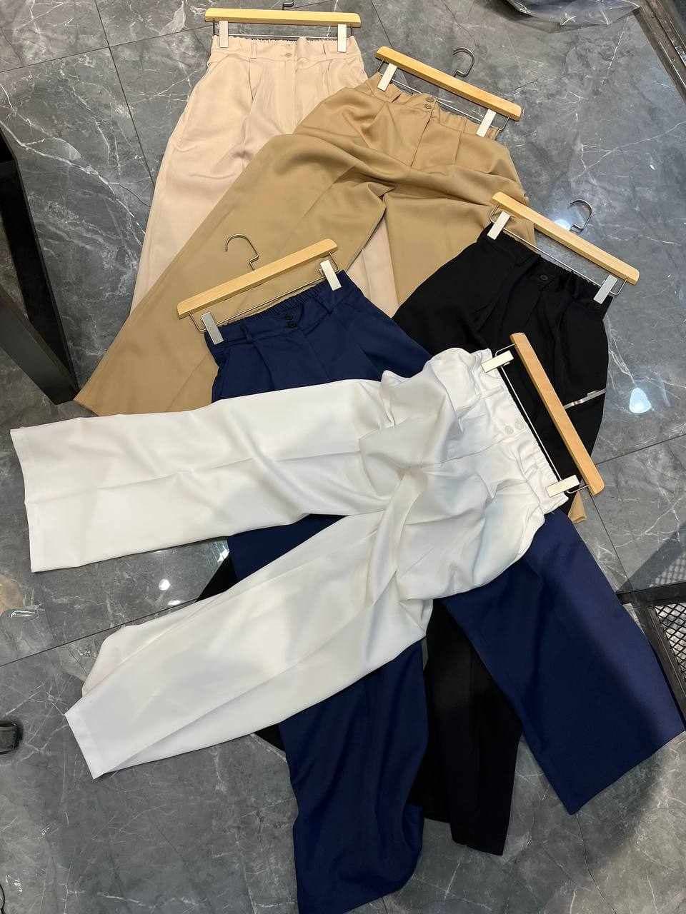 شلوار بگ کرپ دابل ترک مشکی و سرمه ای سایز بزرگ — تصویر ۳