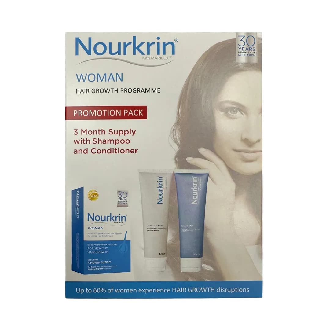 پک قرص و محلول تقویت کننده مو نورکرین WOMAN PROMOTION PACK تعداد 180 عددی — تصویر ۲