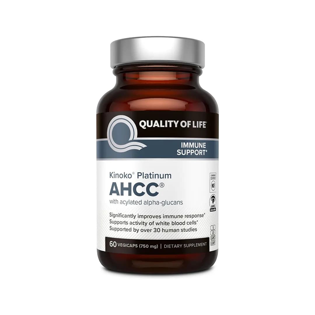 قرص کوالیتی آف لایف Kinoko Platinum AHCC تعداد 60 عددی — تصویر ۲