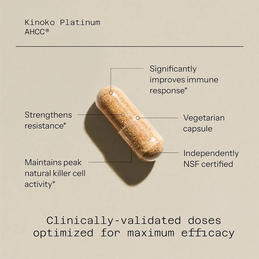 قرص کوالیتی آف لایف Kinoko Platinum AHCC تعداد 60 عددی — تصویر ۷