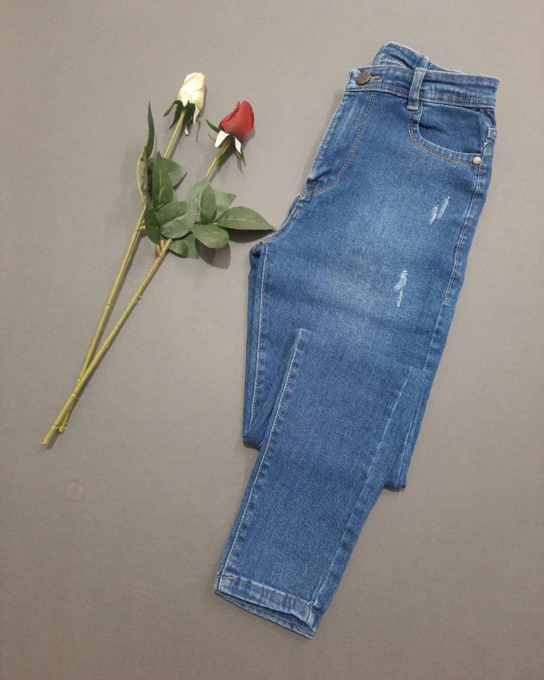 شلوار جین آبی سوپرکش پارچه کجراه ترک قد 90 و 95 — تصویر ۱۰