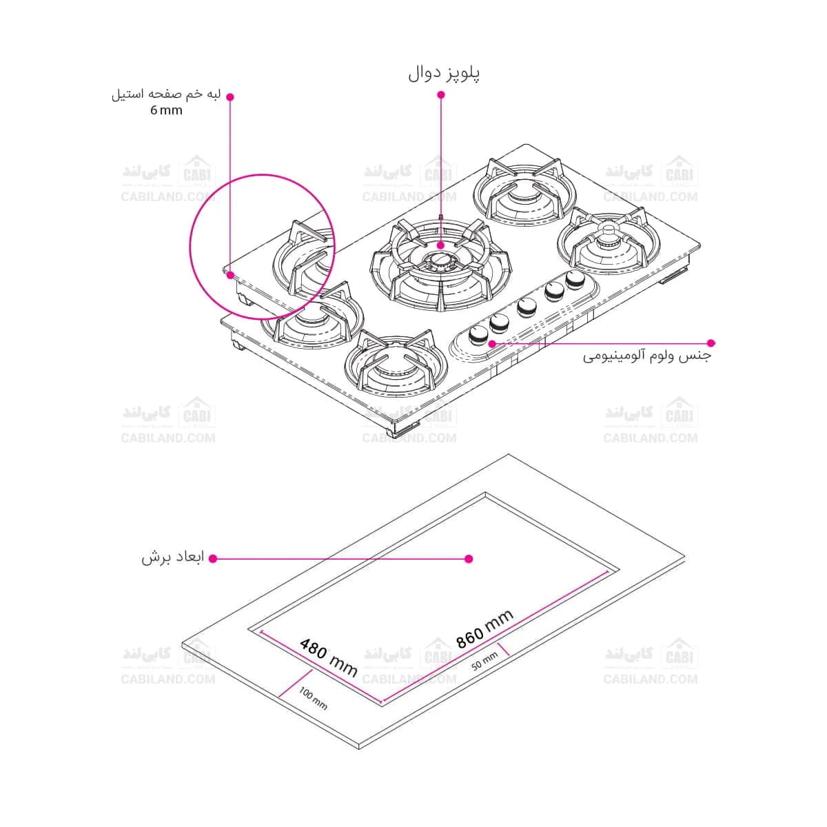اجاق گاز استیل کن مدل انیف | Enif — تصویر ۷