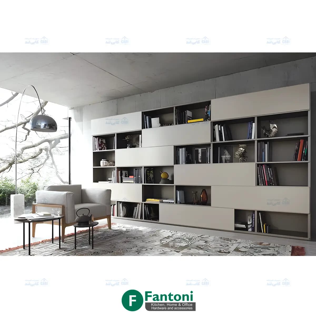 مکانیزم درب ریلی SL خطی 3600mm کتابخانه جامع روکار با آرامبند فانتونی K213