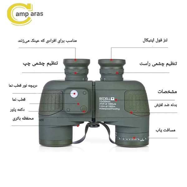 دوربین دو چشمی شکاری بیدل BEDELL 10×50 — تصویر ۳