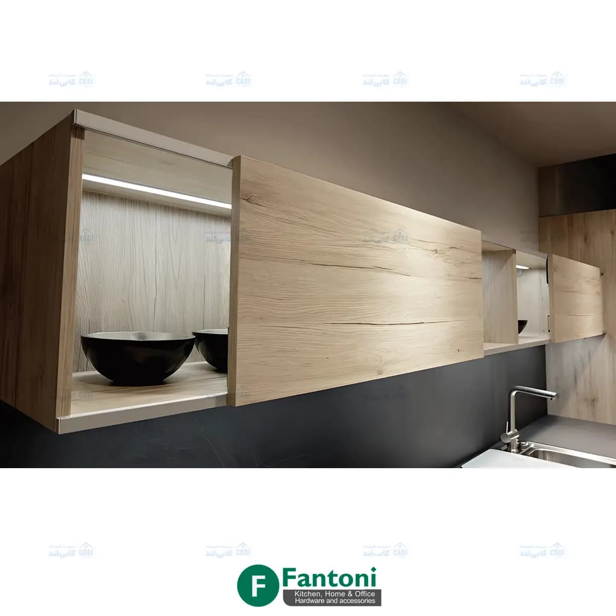 مکانیزم درب ریلی SL خطی 3600mm روکار با آرامبند فانتونی K212