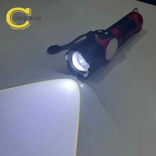 چراغ قوه شارژی زوم دار مدل XA-B606 LED COB دو لامپ — تصویر ۵