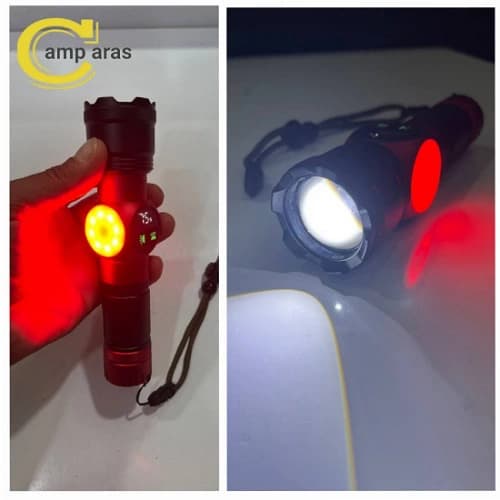 چراغ قوه شارژی زوم دار مدل XA-B606 LED COB دو لامپ — تصویر ۸