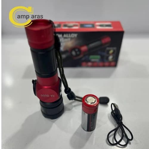 چراغ قوه شارژی زوم دار مدل XA-B606 LED COB دو لامپ — تصویر ۹