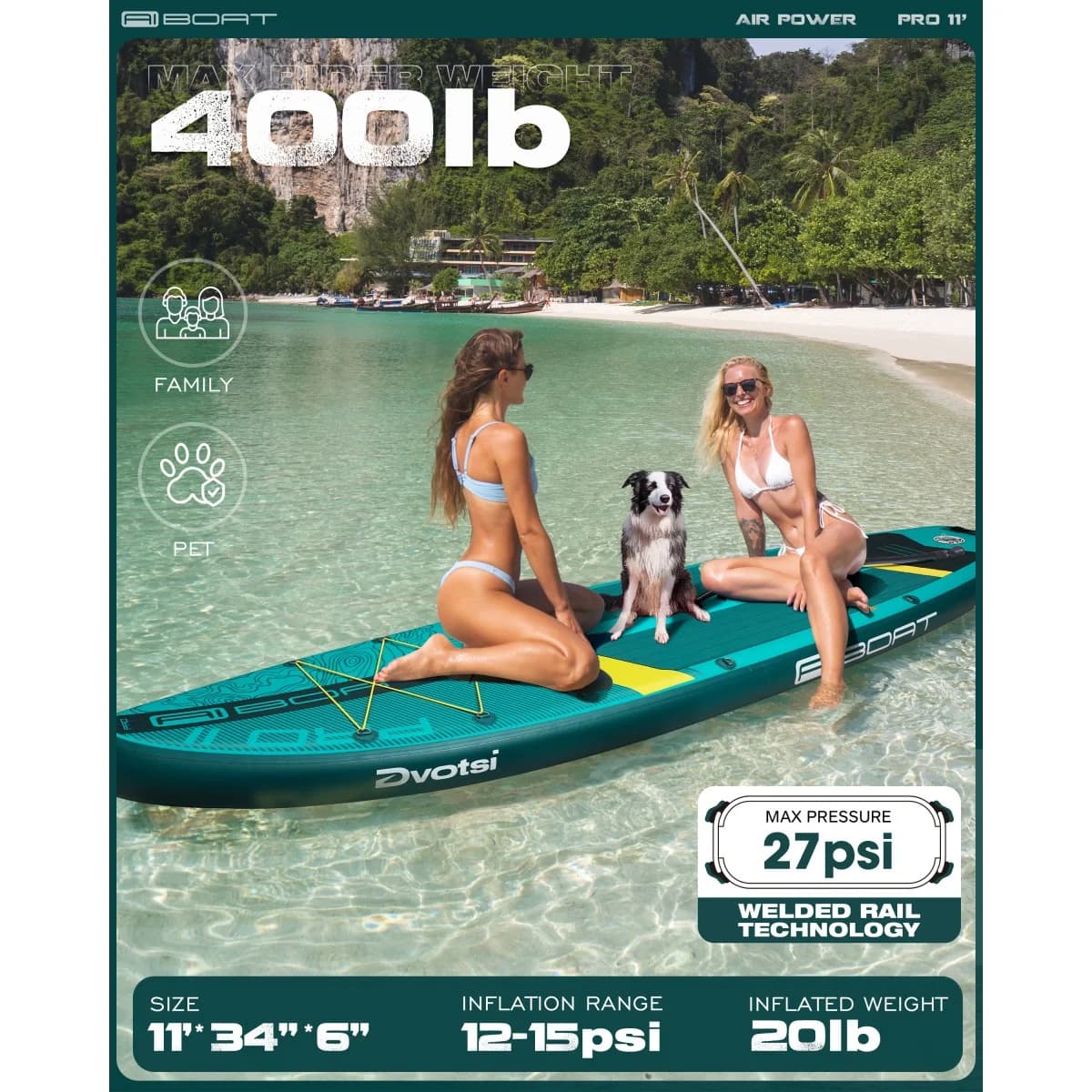 پدل برد آی بوت AIBOAT PRO مدل 11 فوت — تصویر ۴
