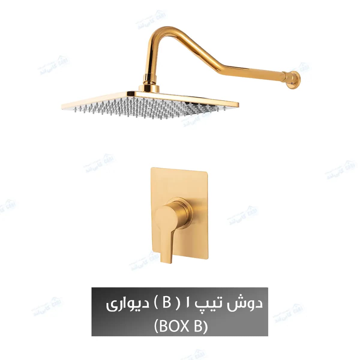 دوش توکار شیذر مدل فلت تیپ ۱ (B) با سردوش دیواری
