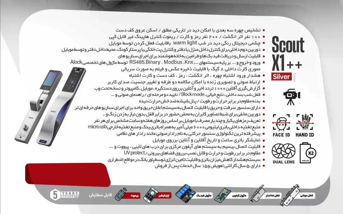 قفل هوشمند دیجیتال ALOCK مدل X1++S — تصویر ۴