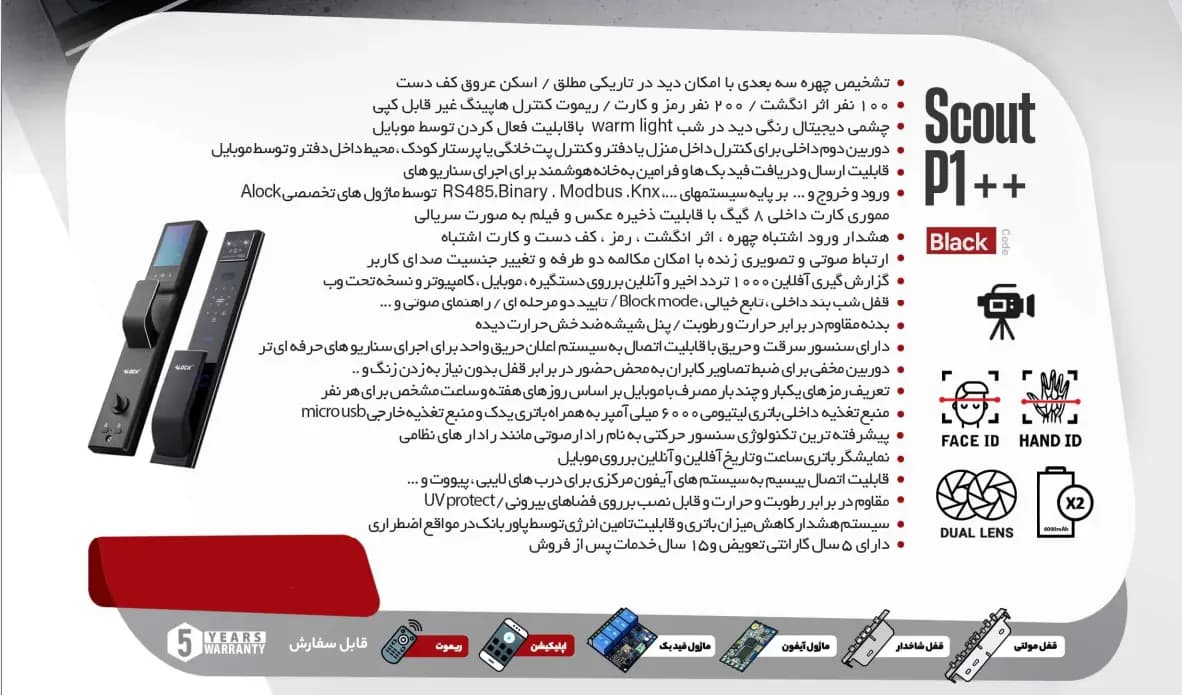 دستگیره هوشمند ALOCK مدل (++Scout (P1 — تصویر ۳