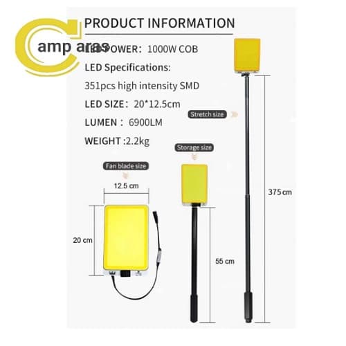 چراغ لنسر کمپینگ کانپکس CONPEX FR-06 COB دو رنگ — تصویر ۵