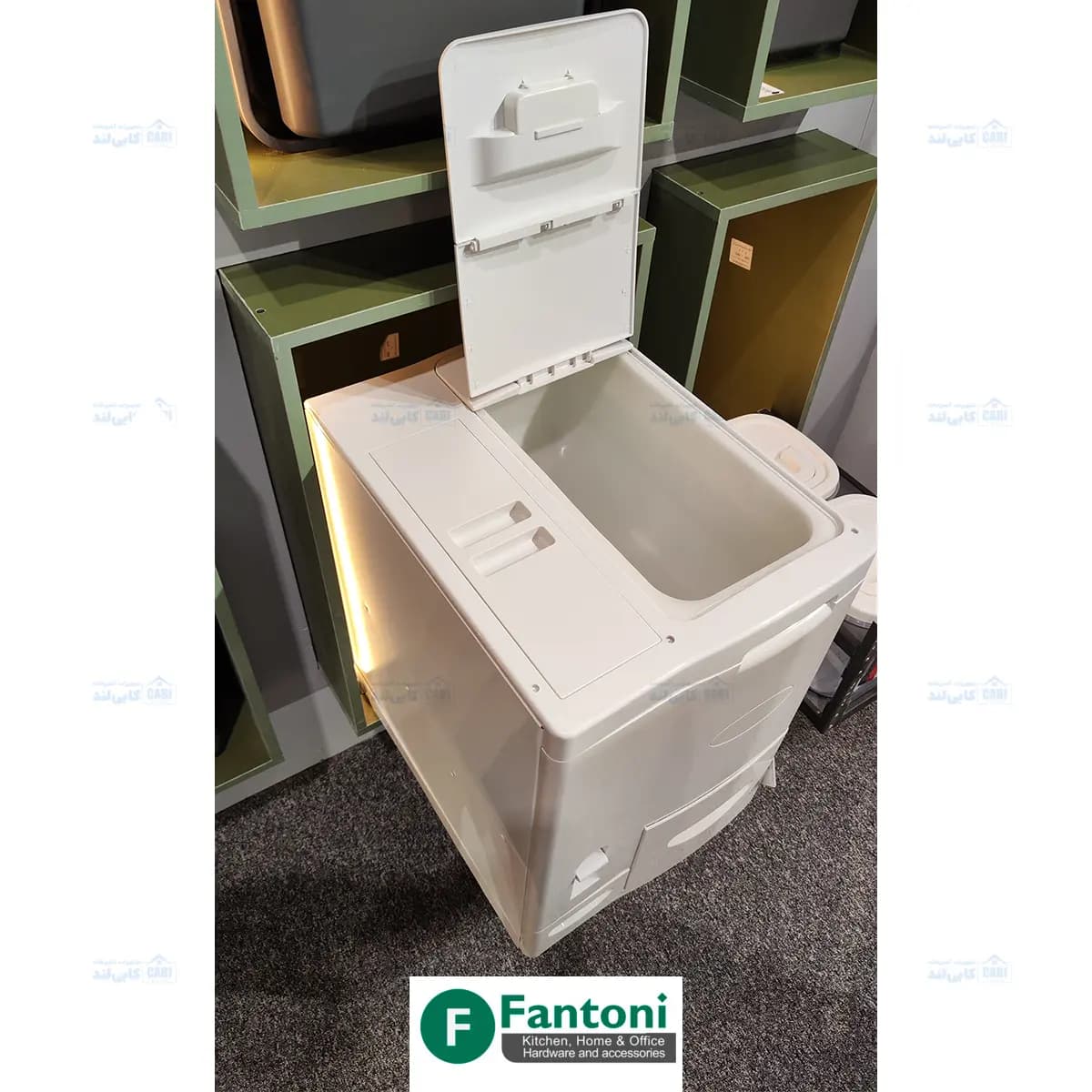 سطل ریلی جای برنج و حبوبات توکار جهت یونیت عرض 450mm فانتونی Q945 — تصویر ۱۱