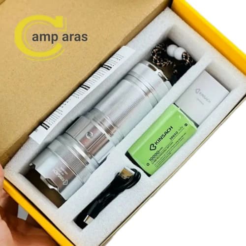 چراغ قوه شارژی کینساچ KS-180-3LED زوم دار — تصویر ۸