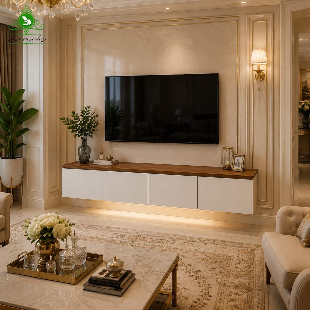 میز تلویزیون دیواری تمام MDF مدل M303