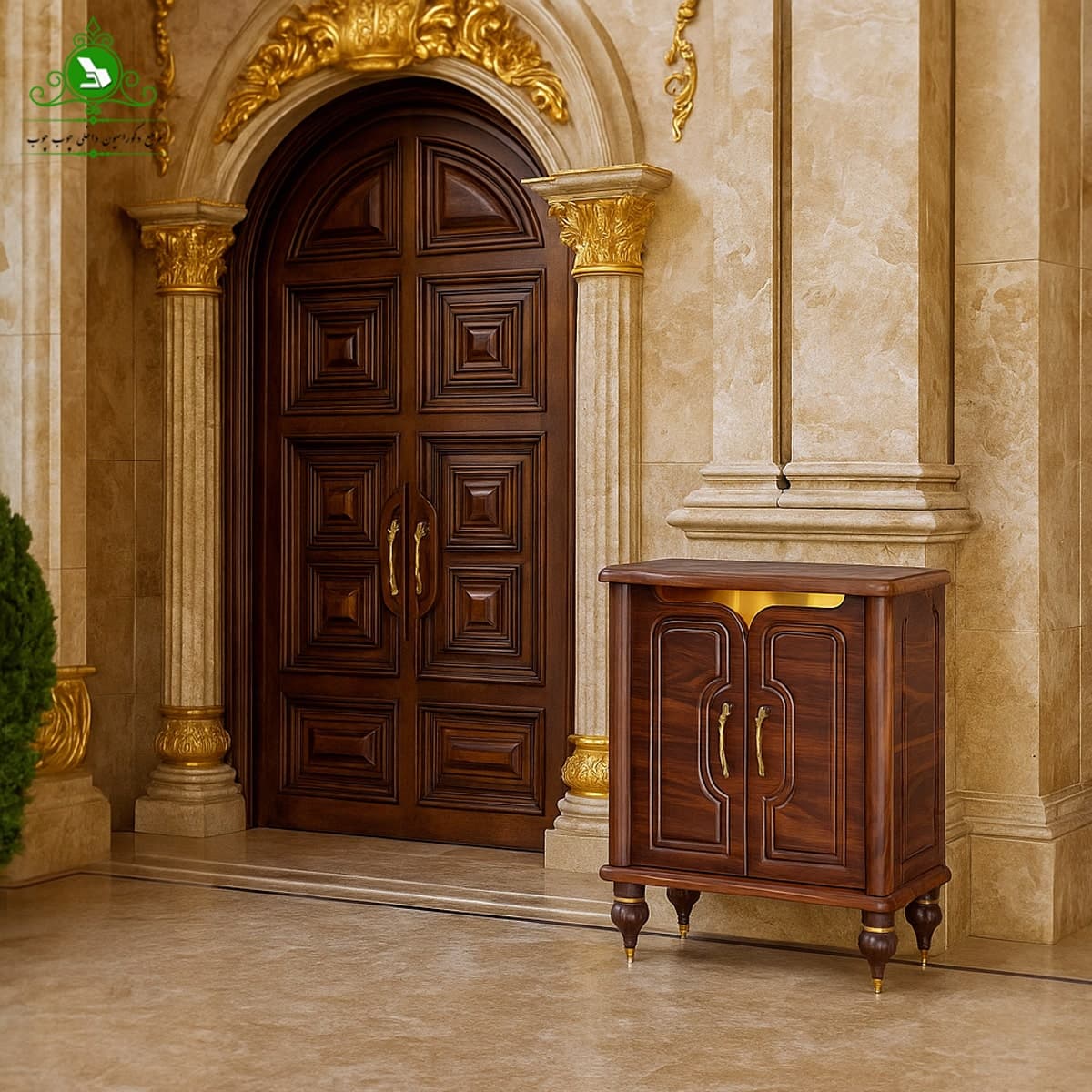 جاکفشی تمام MDF وکیوم مدل دو درب پروانه — تصویر ۲