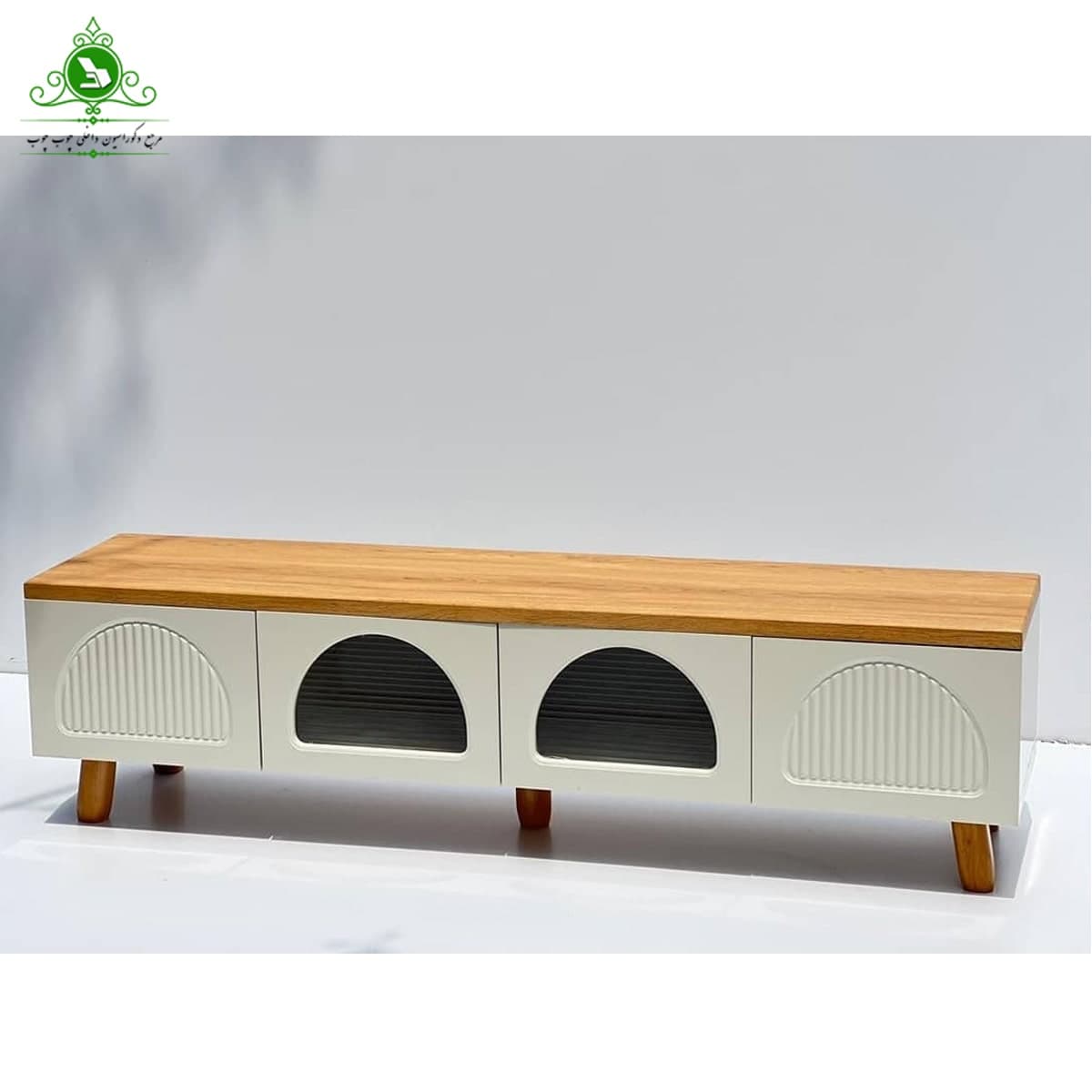 میز تلویزیون MDF روکش وکیوم مدل گنبدی — تصویر ۷