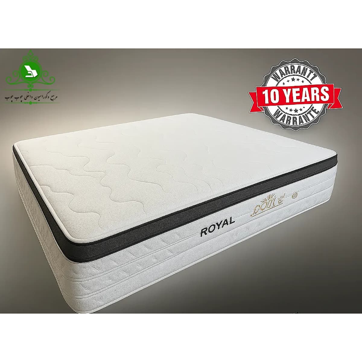 تشک یک و نیم نفره طبی رویال 10 سال ضمانت پارچه ترک پددار عرض 120