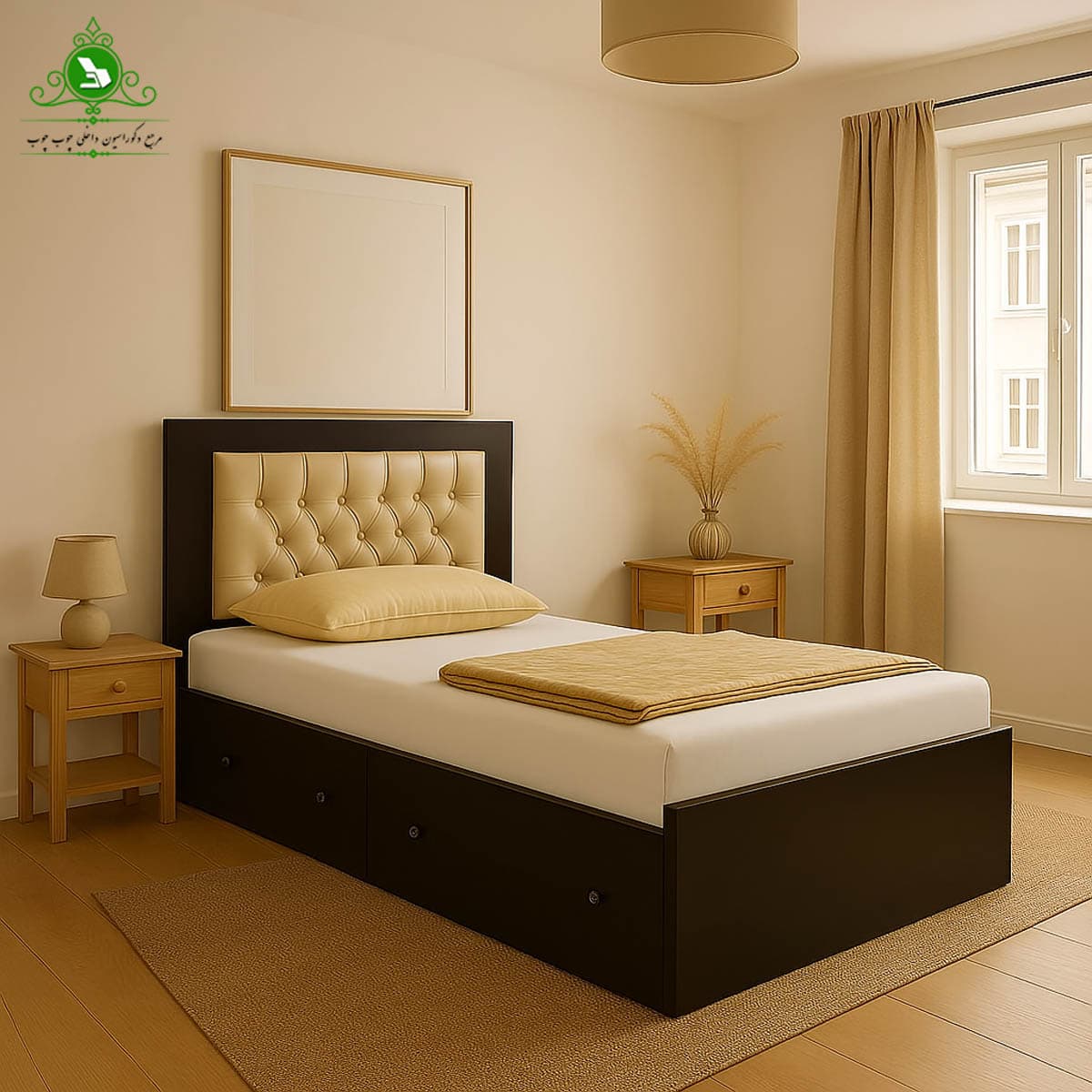 تخت خواب یک و نیم نفره چستر مدل پانتا عرض 120
