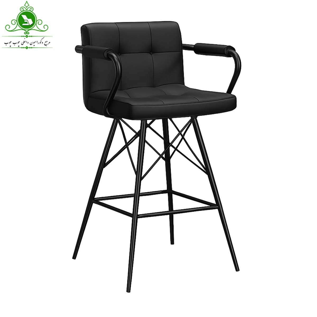صندلی اپن مدل شطرنجی دسته دار پایه ایفلی فلزی