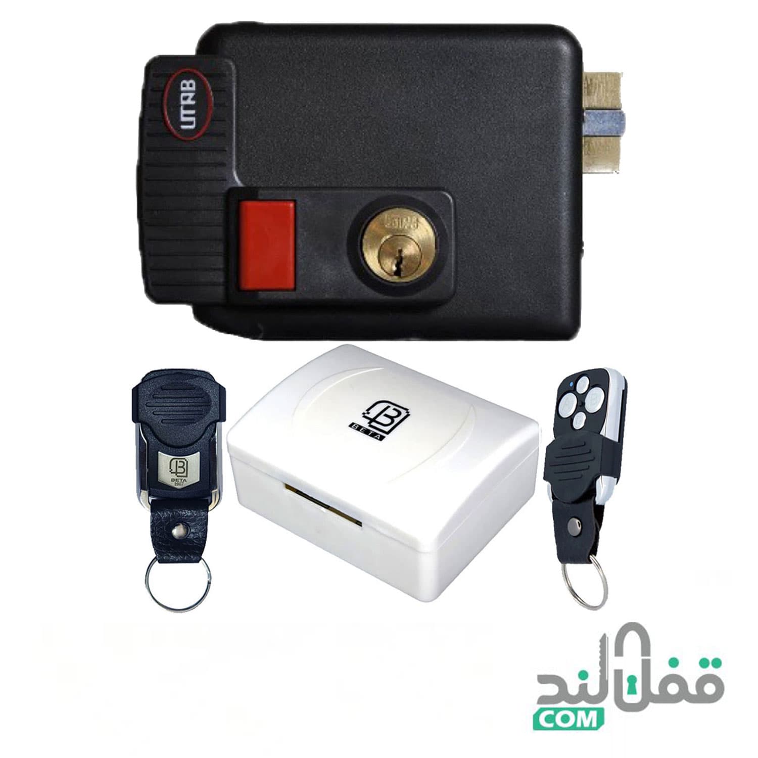 قفل برقی حیاطی یوتاب 898 مدل 2 ریموت و رسیور ترانس دار بتا (5 کلید)