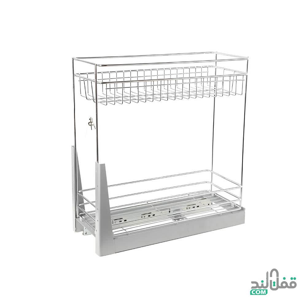 سبد جابطری و حبوبات کف ریل 2 طبقه مکس استیل