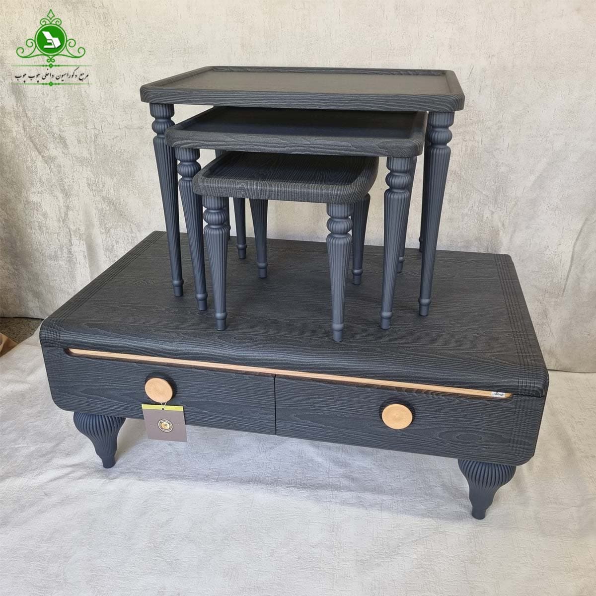 جلو مبلی و عسلی MDF وکیوم مدل لوتوس