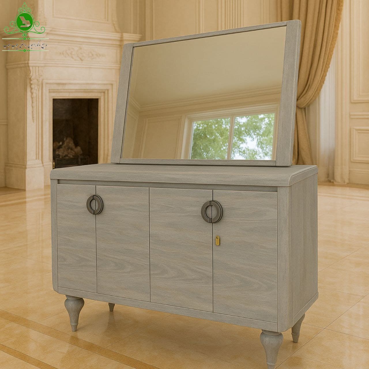 آینه و کنسول MDF وکیوم مدل لوتوس — تصویر ۶
