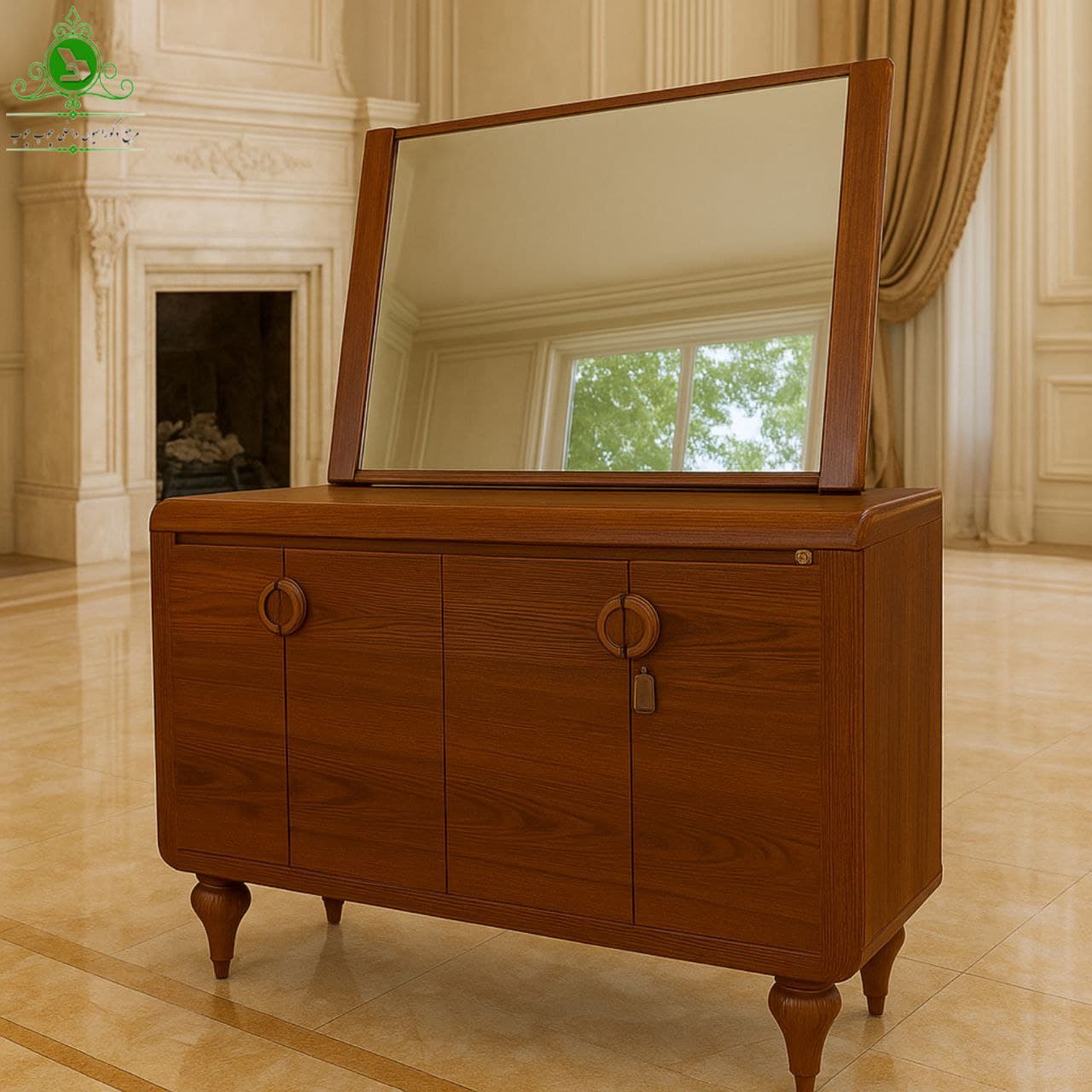 آینه و کنسول MDF وکیوم مدل لوتوس — تصویر ۷