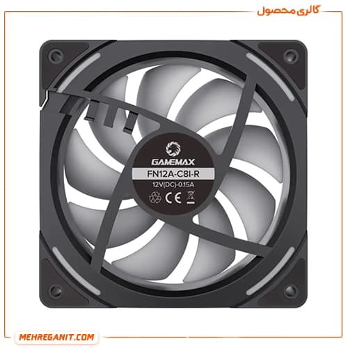 فن کیس گیم مکس مدل FN12A-C8I مشکی — تصویر ۴