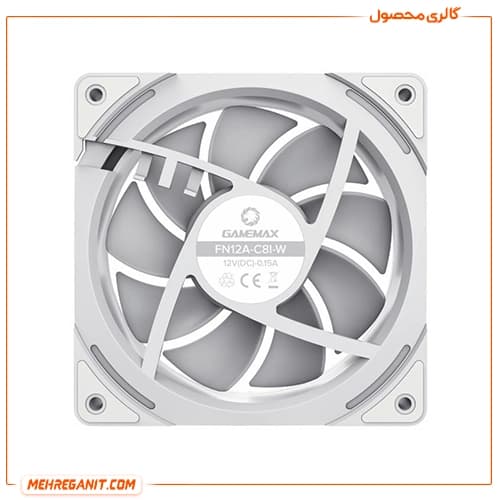 فن کیس گیم مکس GameMax FN12A-C8I سفید — تصویر ۵