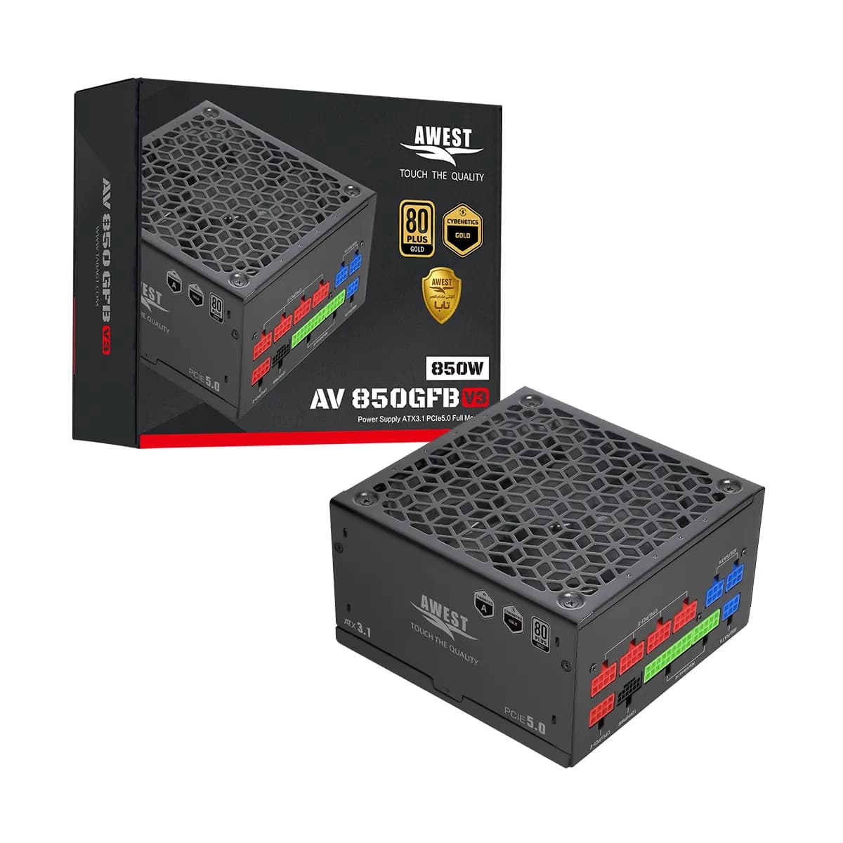 پاور کامپیوتر اوست Awest AV850-GFB V3 مشکی — تصویر ۴