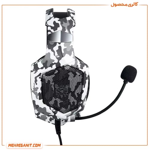 هدست گیمینگ با سیم اونیکوما مدل K8 ارتشی سفید — تصویر ۵