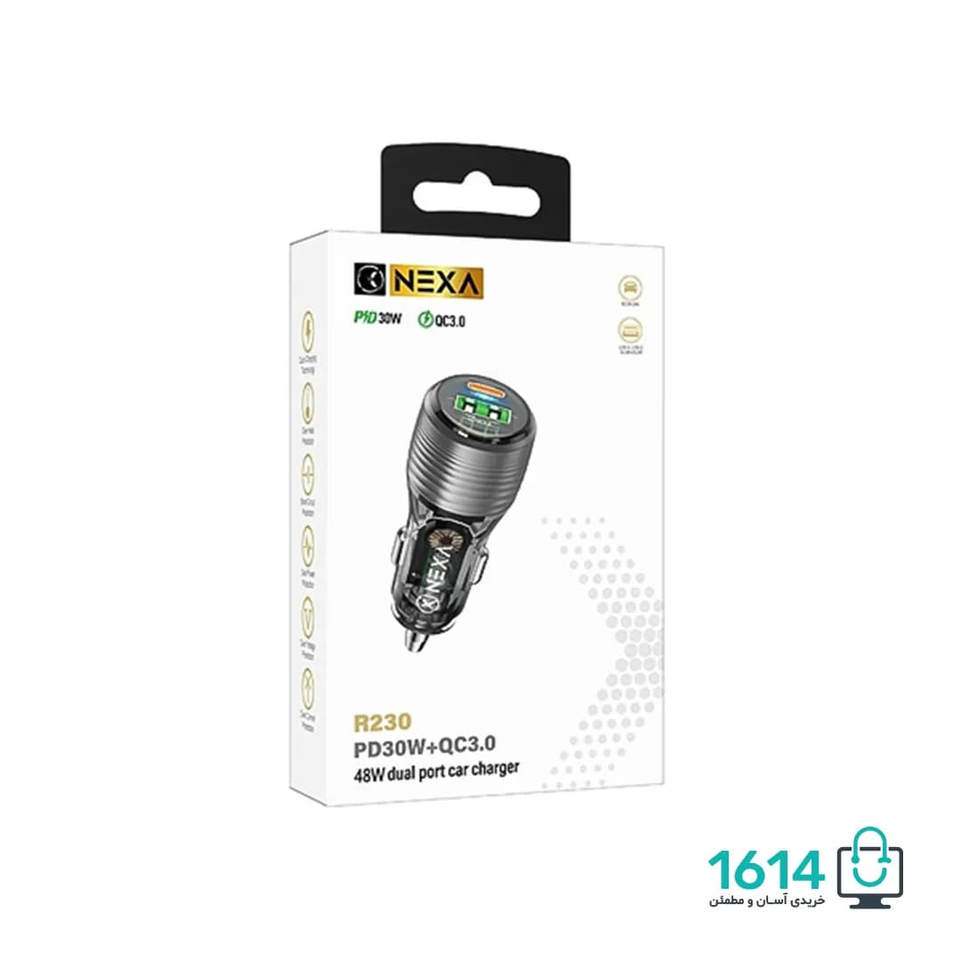 شارژر فندکی نکسا مدل R230 USB-A/USB-C PD 48W — تصویر ۴