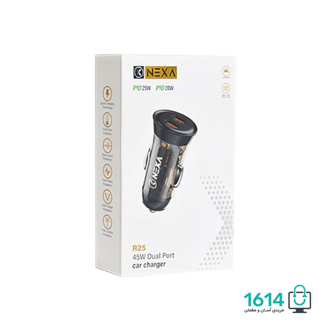 شارژر فندکی نکسا مدل R25 2USB-C PD 45W — تصویر ۴