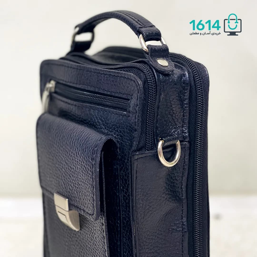 کیف دوشی چرم مدل F335 سه زیپ — تصویر ۴