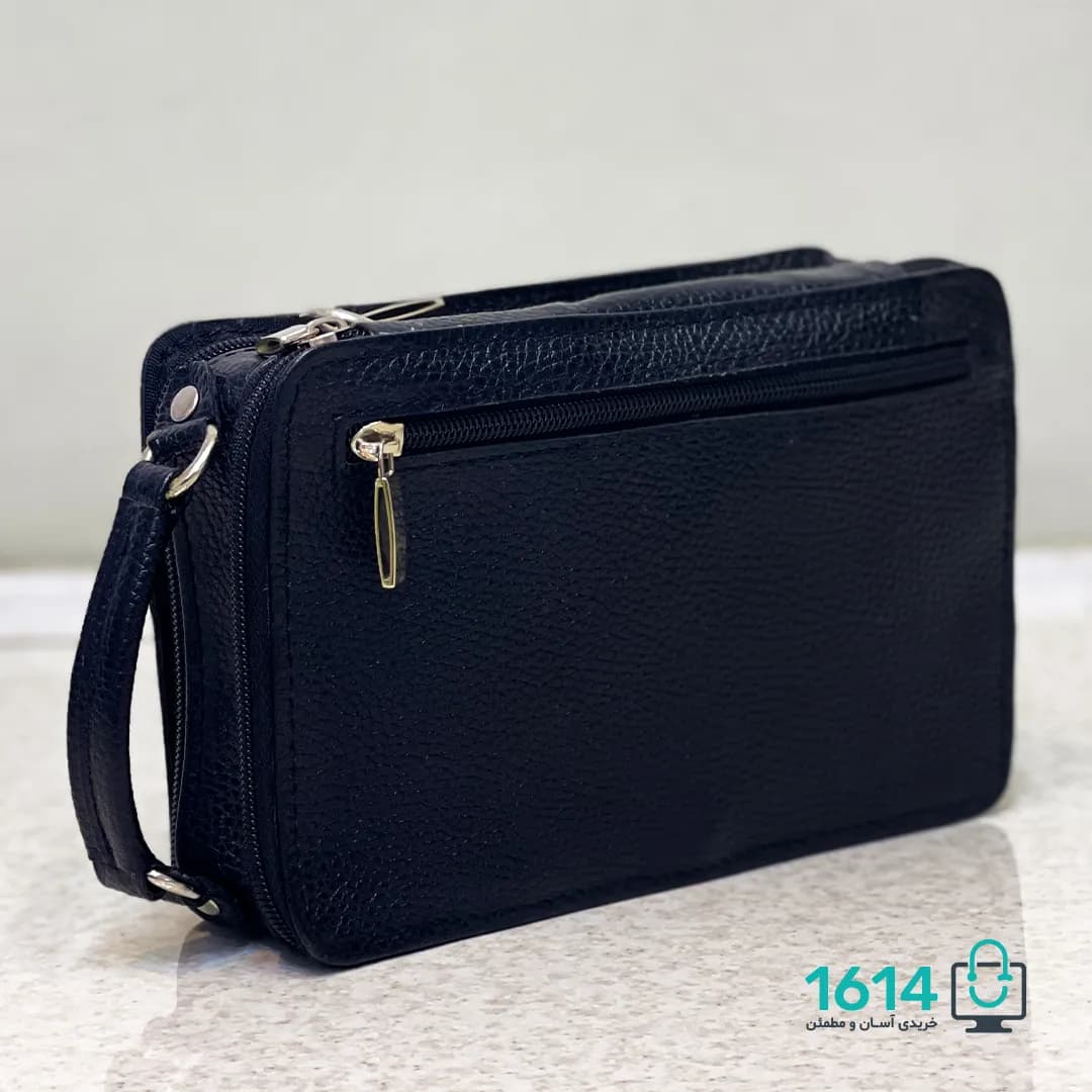 کیف دوشی چرم مدل F335 سه زیپ — تصویر ۵
