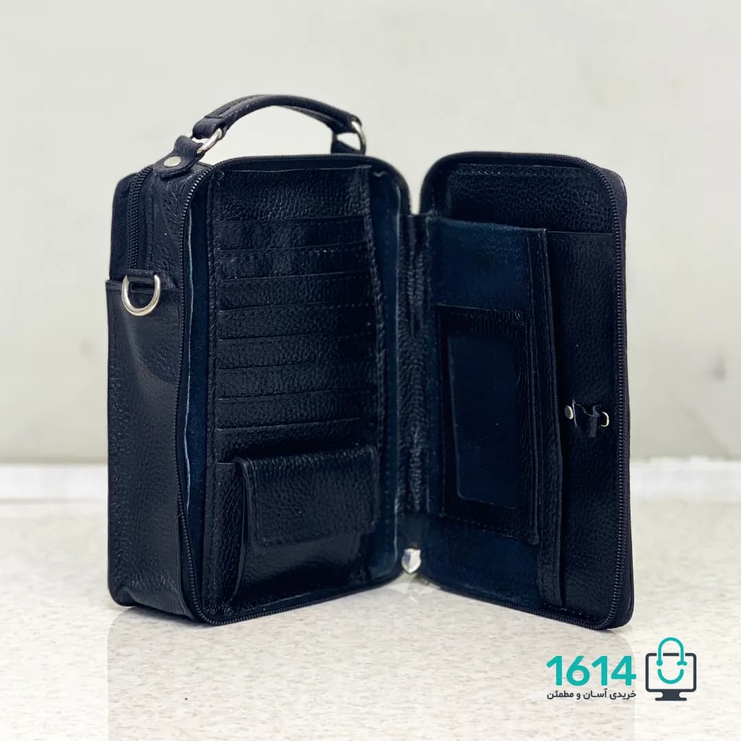 کیف دوشی چرم مدل F335 سه زیپ — تصویر ۶