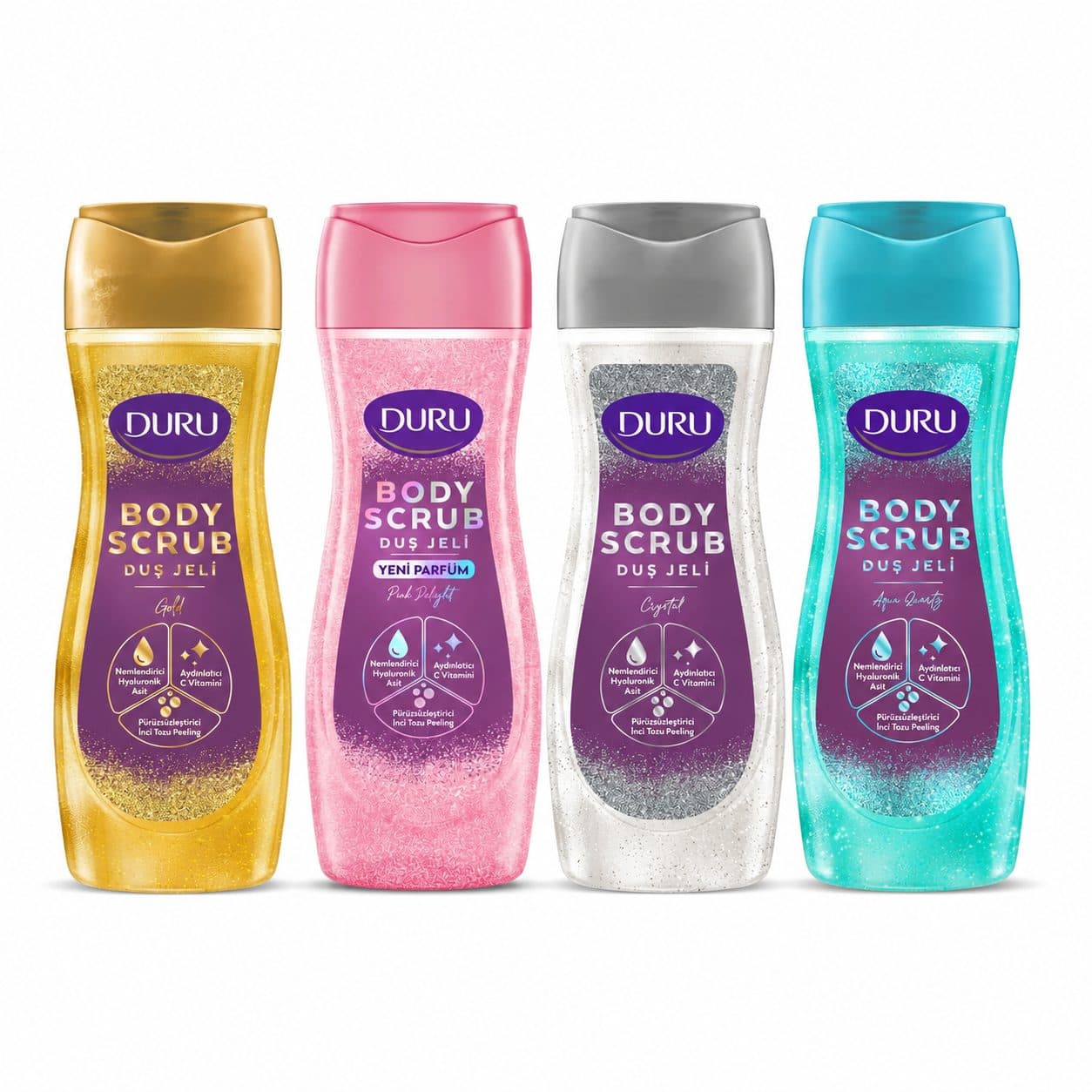 شامپو و اسکراب بدن شاین دار دورو مدل crystal حجم 450 میل