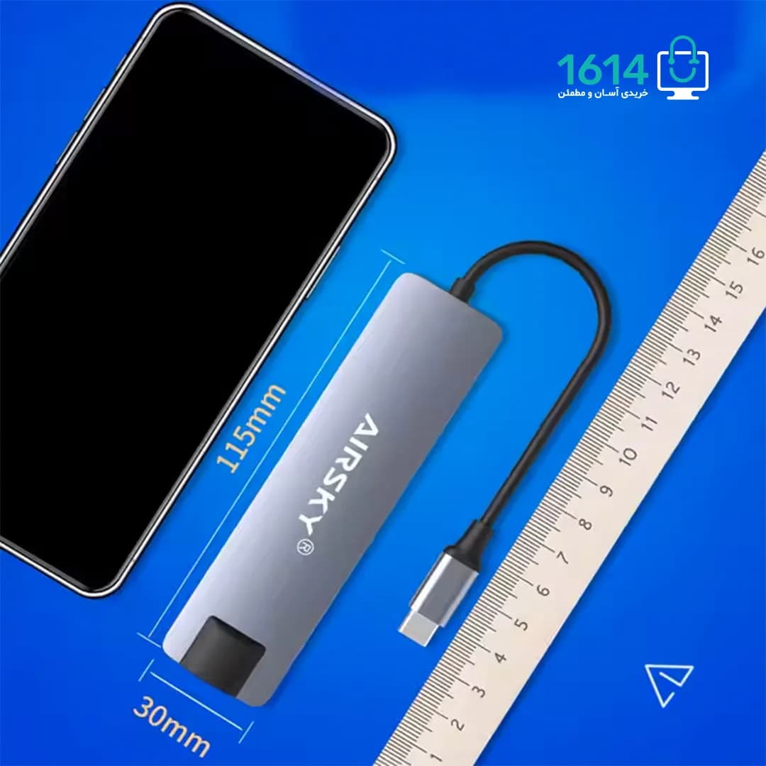 هاب تایپ سی 5 پورت ایراسکای مدل HC-13M USB 3.0 — تصویر ۶