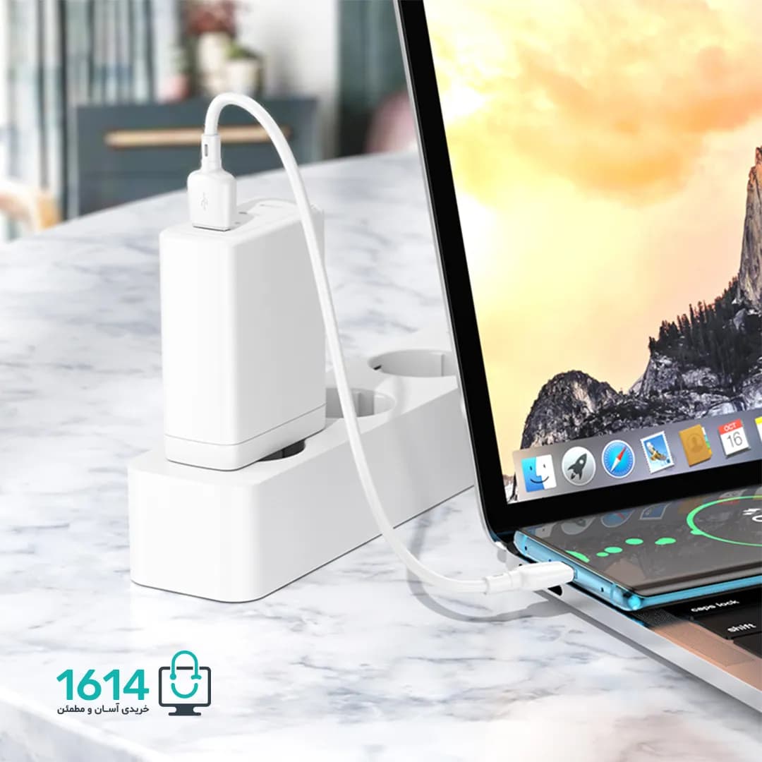کابل پاوربانکی یو اس بی به تایپ سی بروفون مدل BX93 0.25M 27W — تصویر ۷