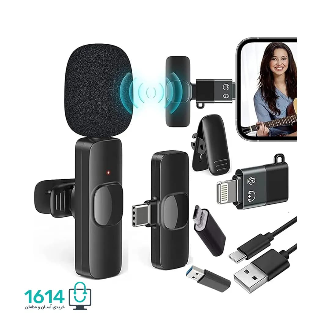 میکروفون بیسیم K8 Type-C + iPhone — تصویر ۷