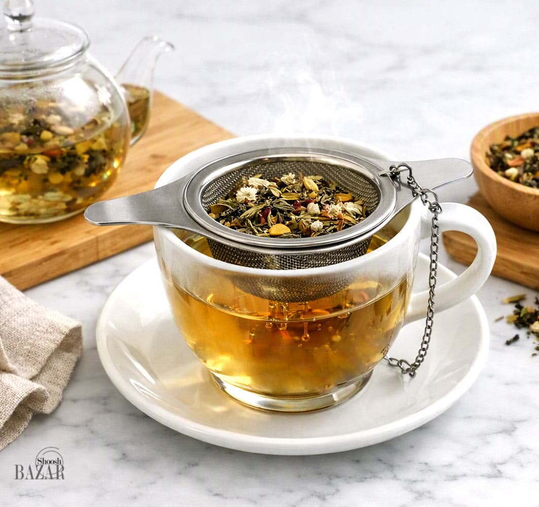 صافی استیل زیره دار چای و دمنوش 2 پارچه — تصویر ۷